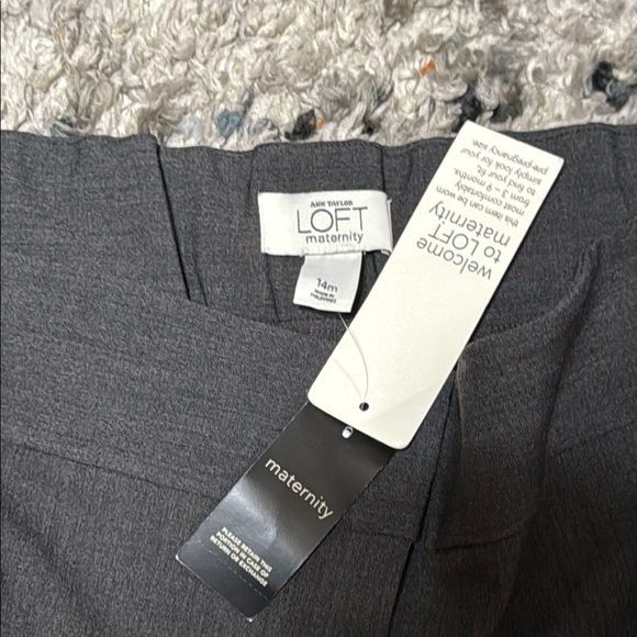 MATERNITY LOFT PANTS  Gray Dress Straight Flare - Picture 3 of 11
